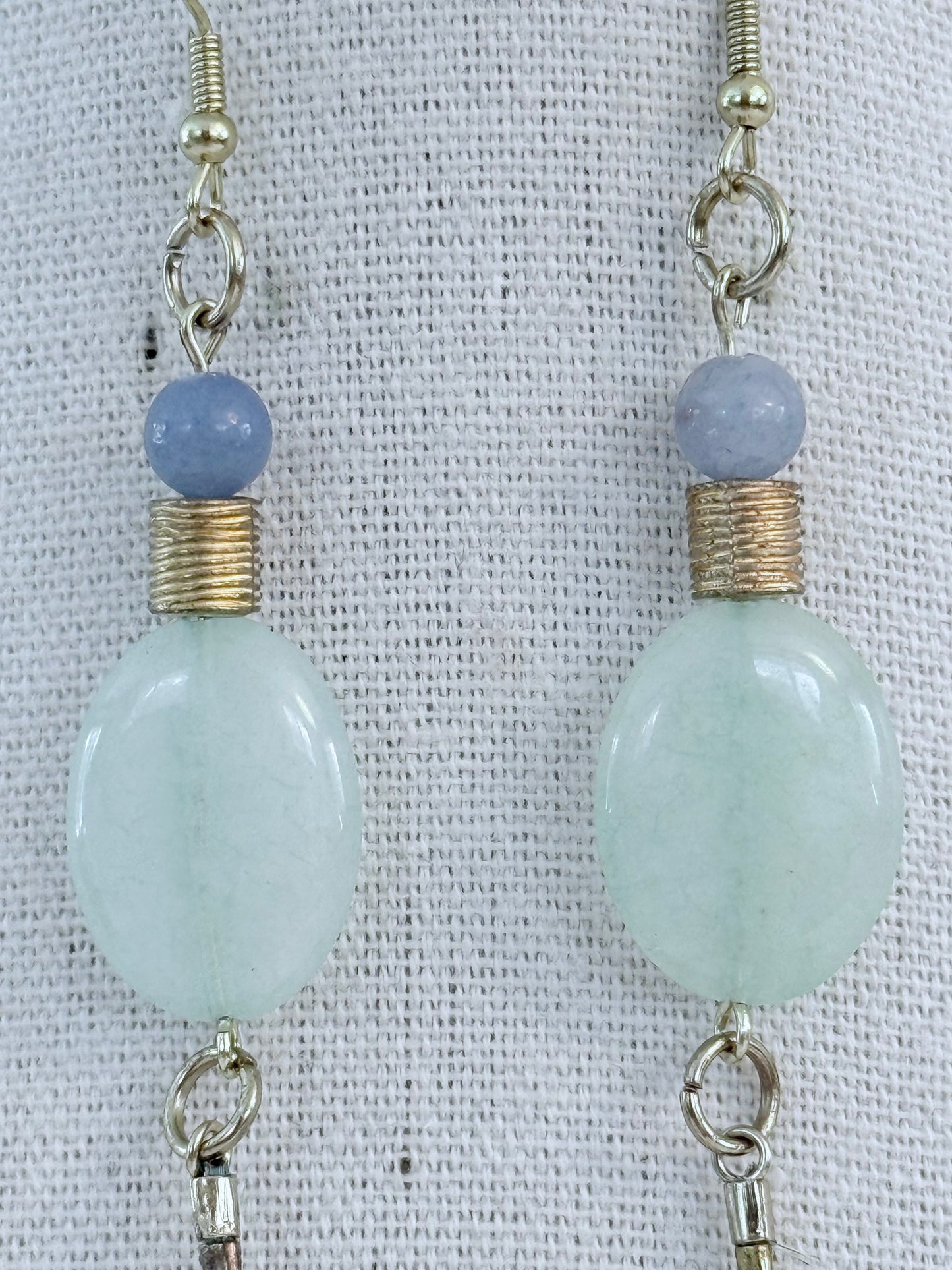 Serene Aventurine Feather + Stone Earring