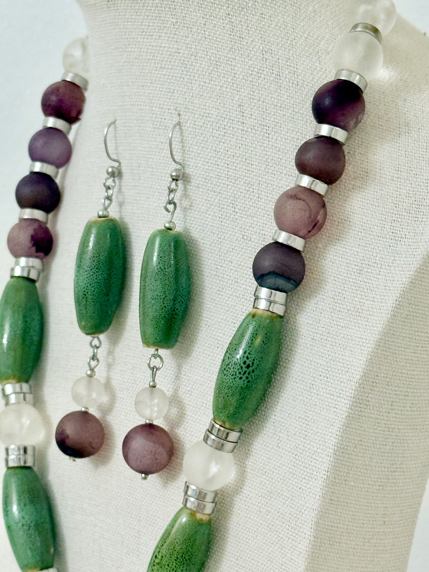 The Iris Pendant Necklace and Earring Set