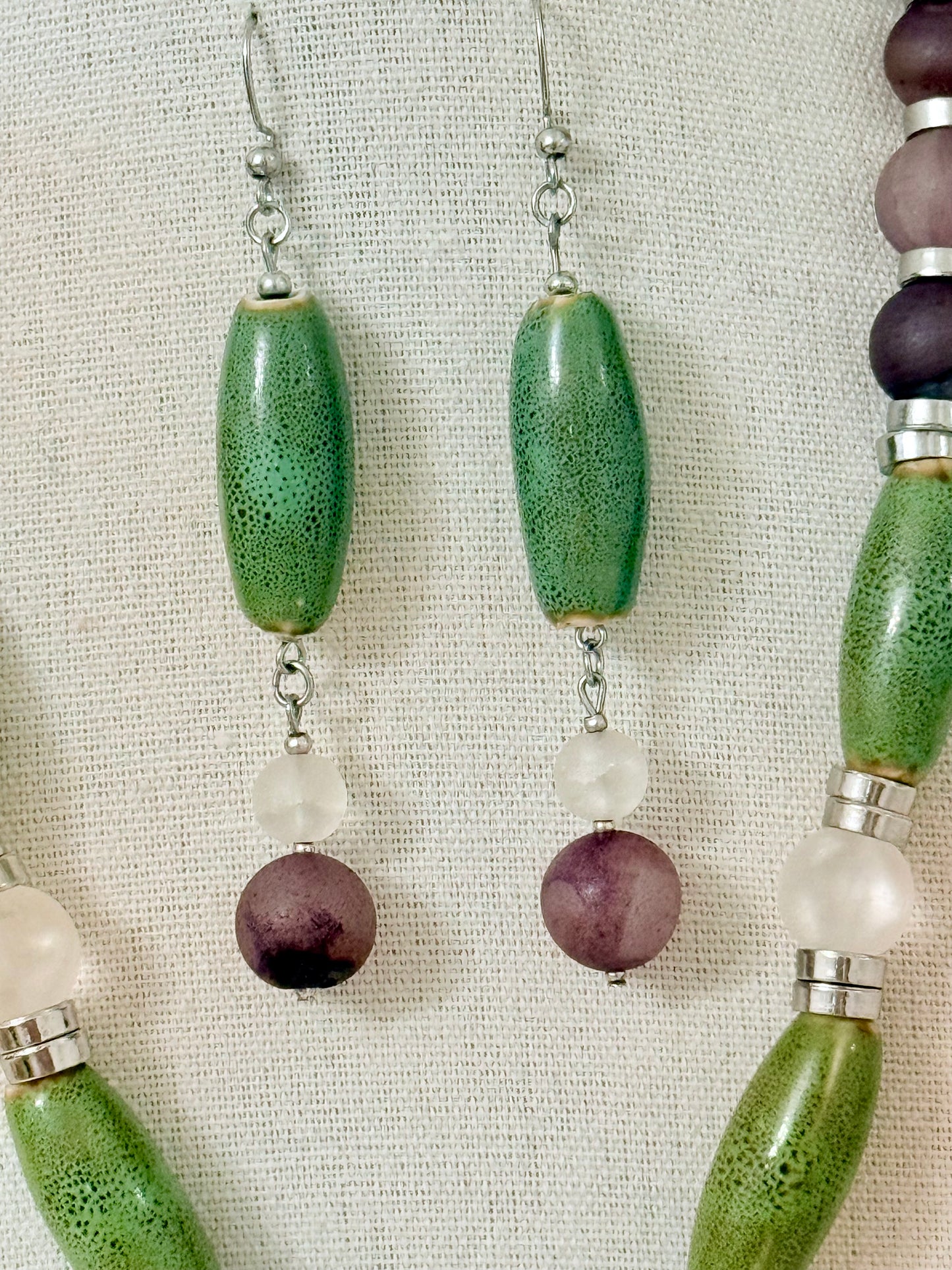 The Iris Pendant Necklace and Earring Set