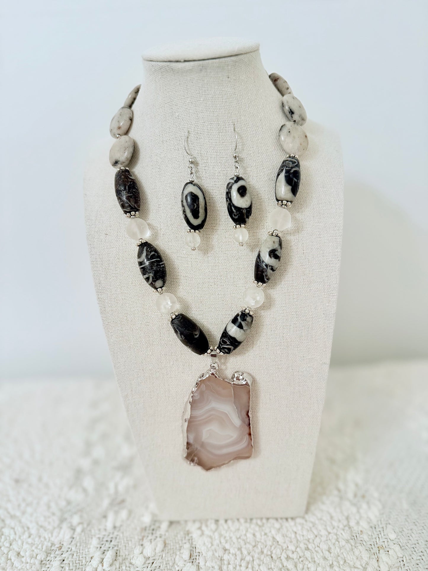 The Nephele Pendant Necklace and Earring Set