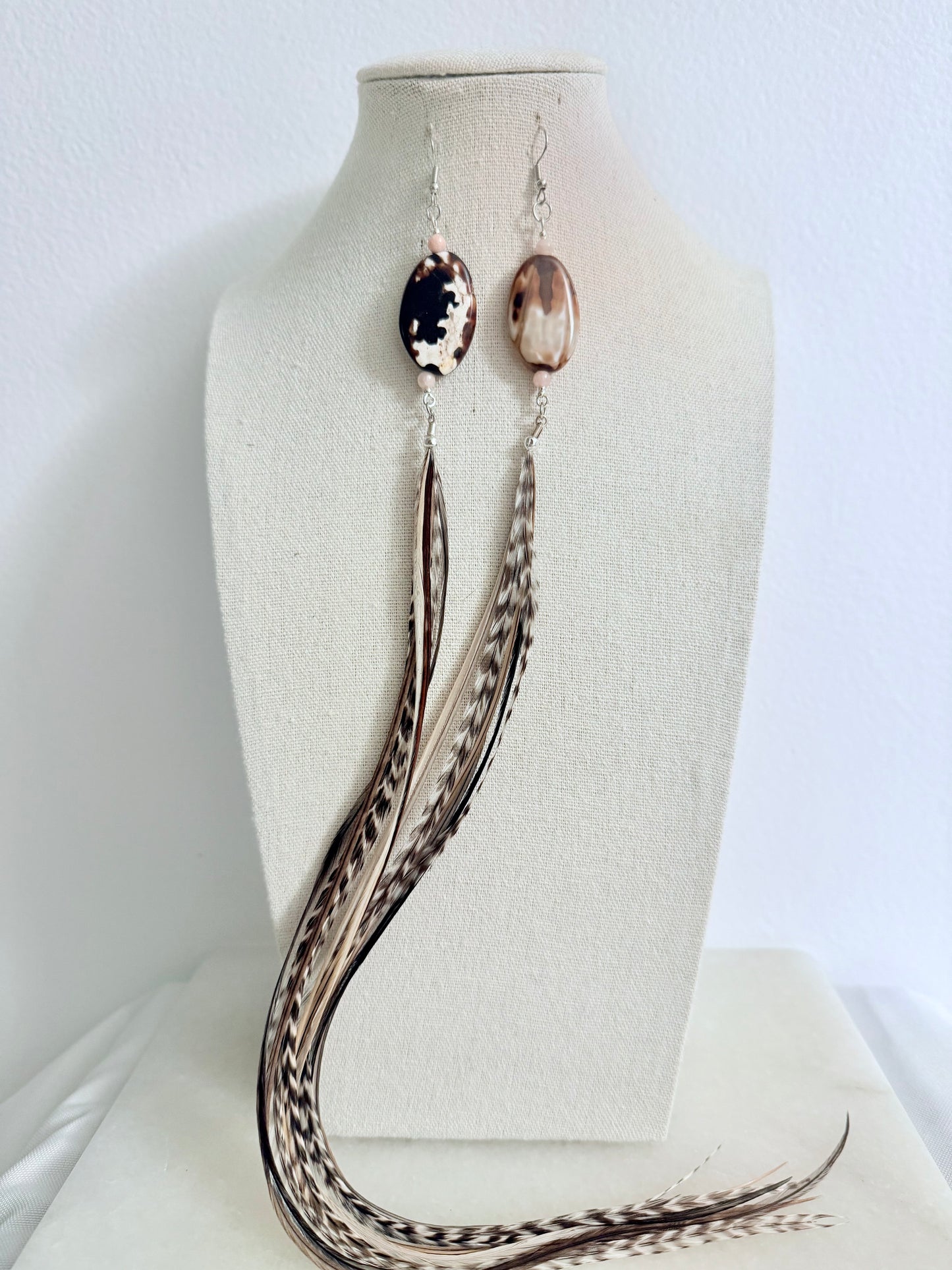 The Epona Feather & Stones Earring Set