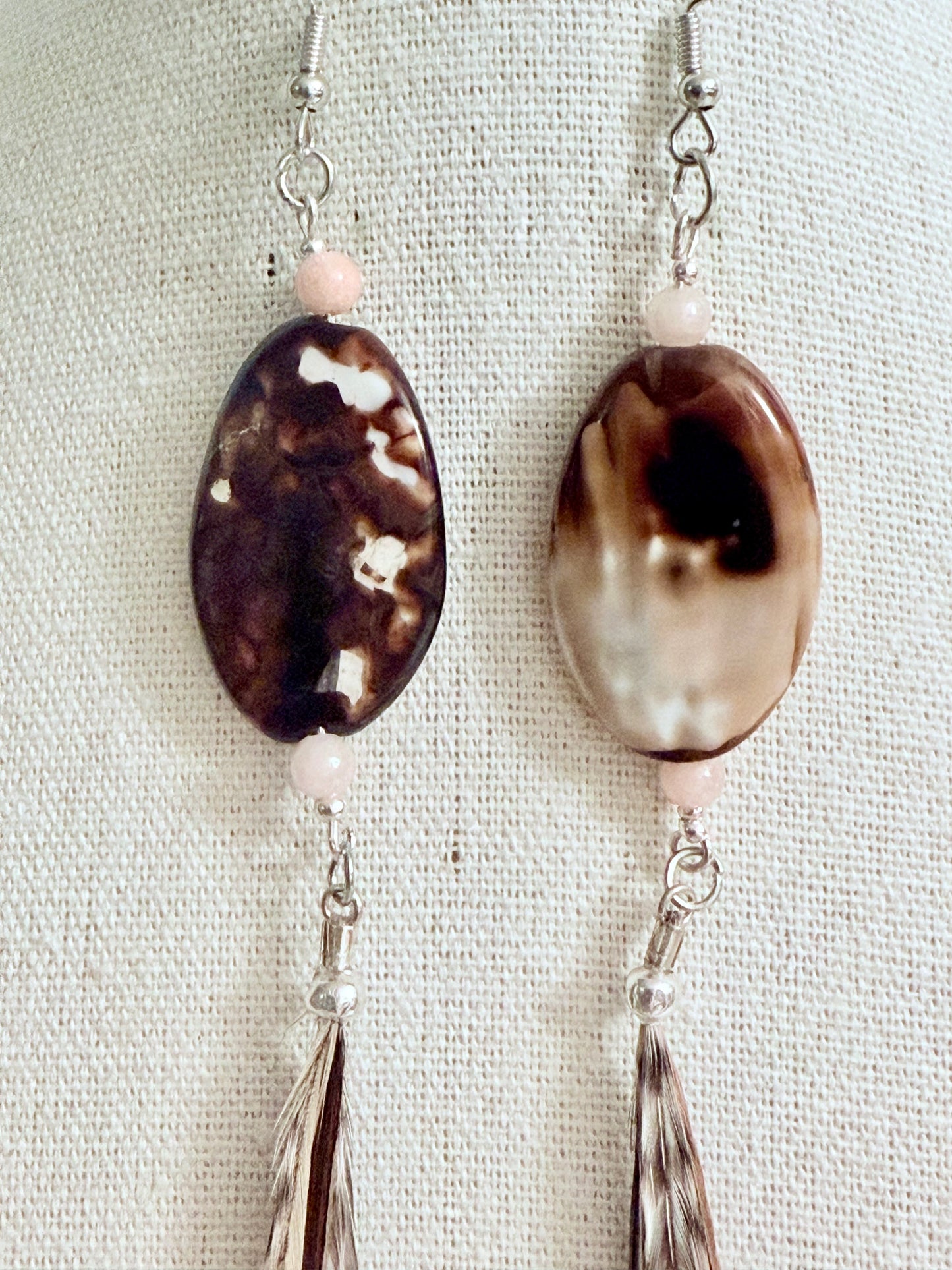 The Epona Feather & Stones Earring Set