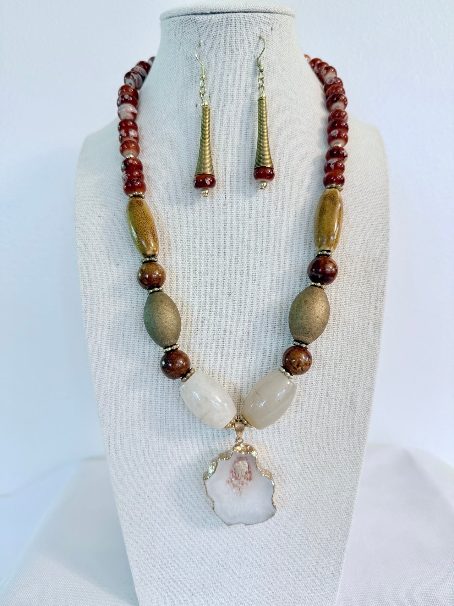 The Judith Pendant Necklace and Earring Set