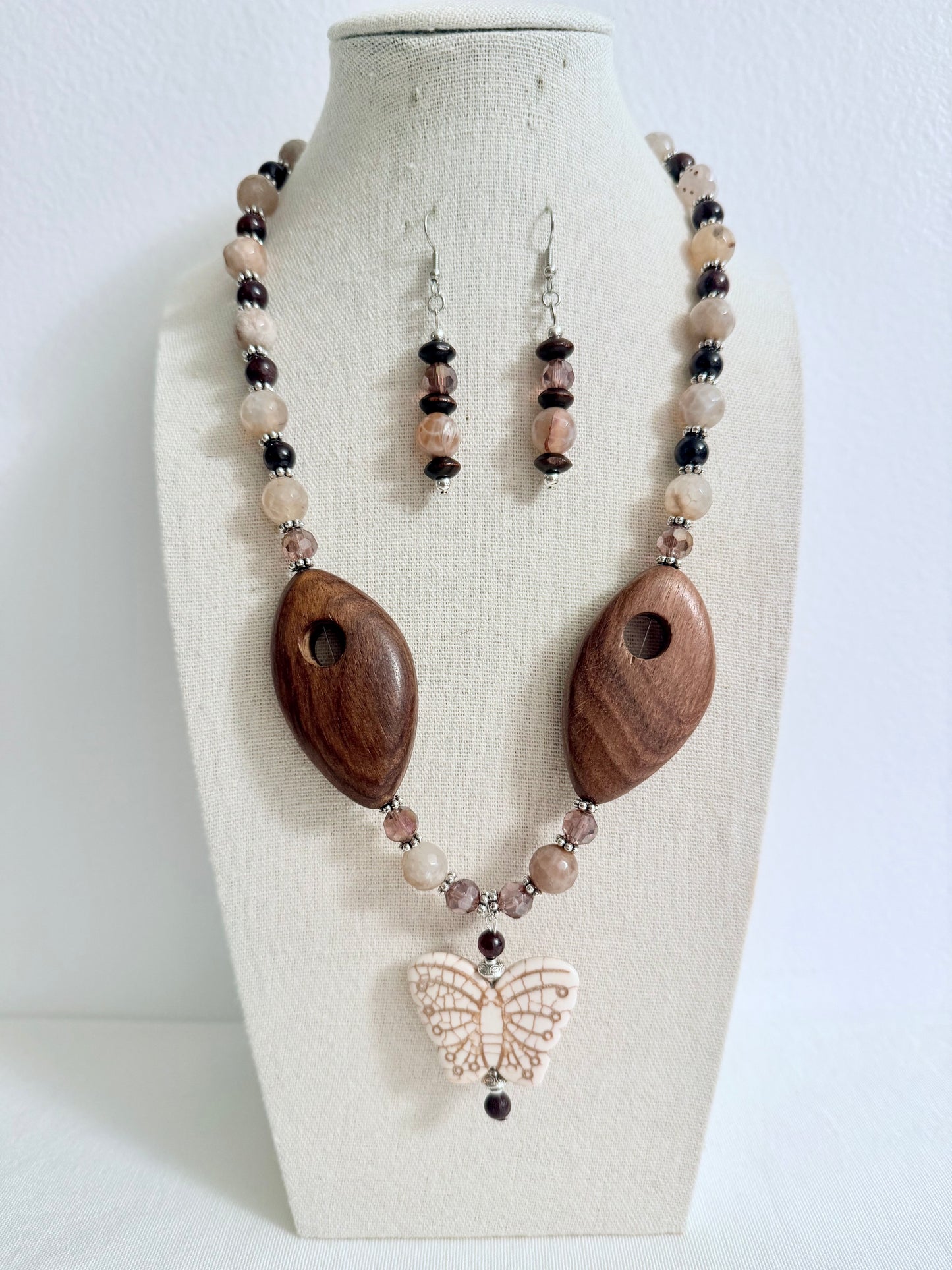 The Dora Butterfly Necklace and Earring Set