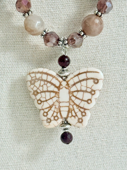 The Dora Butterfly Necklace and Earring Set
