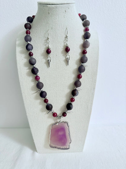 The Esther Pendant Necklace and Earring Set