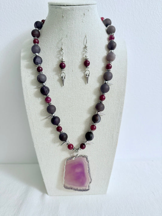 The Esther Pendant Necklace and Earring Set