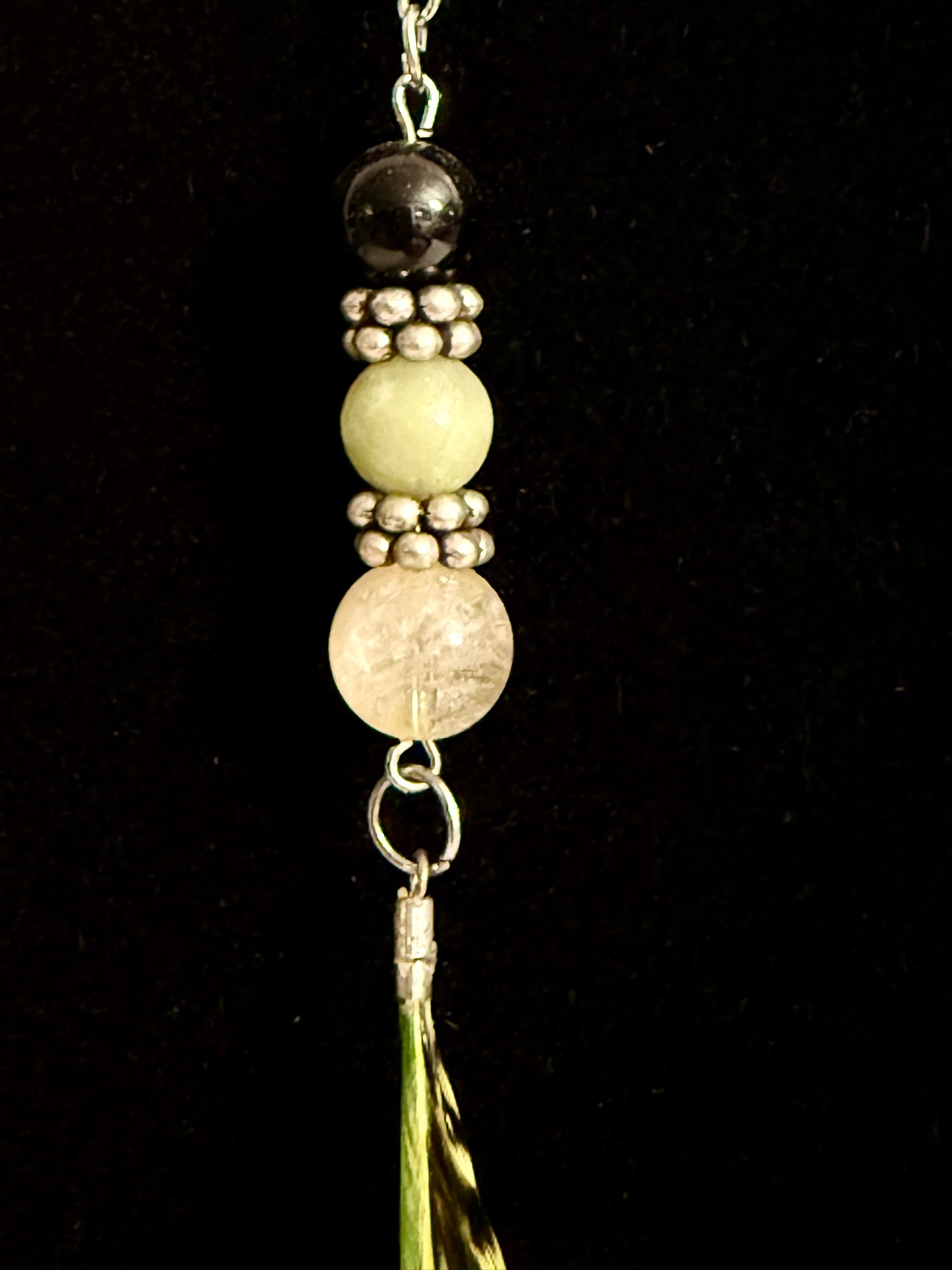 Lemons & Limes Feather + Stone Earring Set
