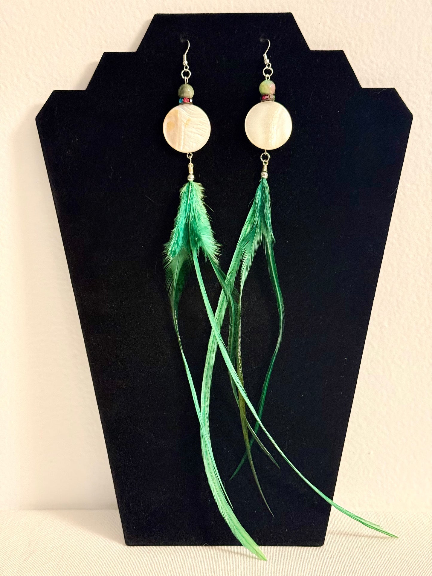 Miss Boho Feather + Stones Earring Set