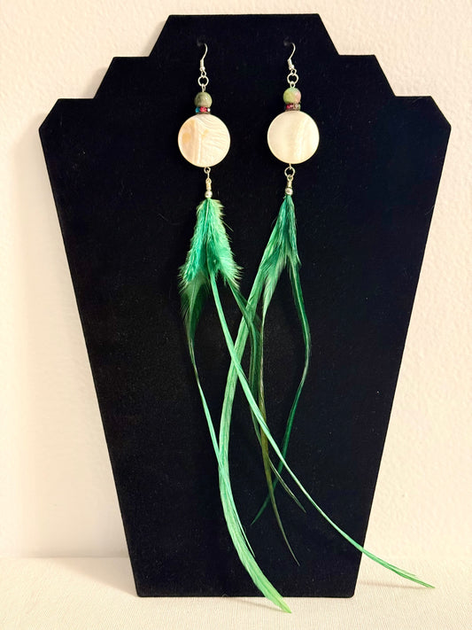 Miss Boho Feather + Stones Earring Set