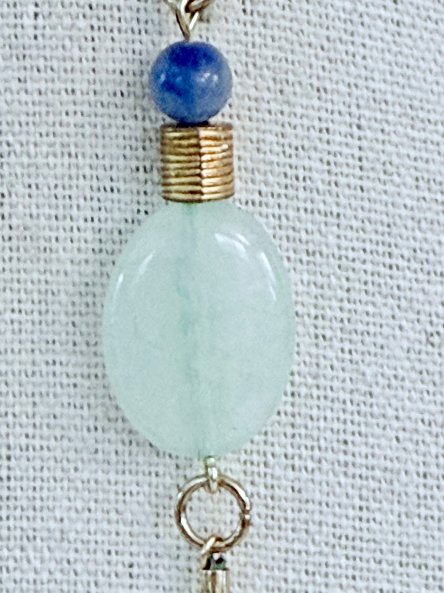 Serene Aventurine Feather + Stone Earring