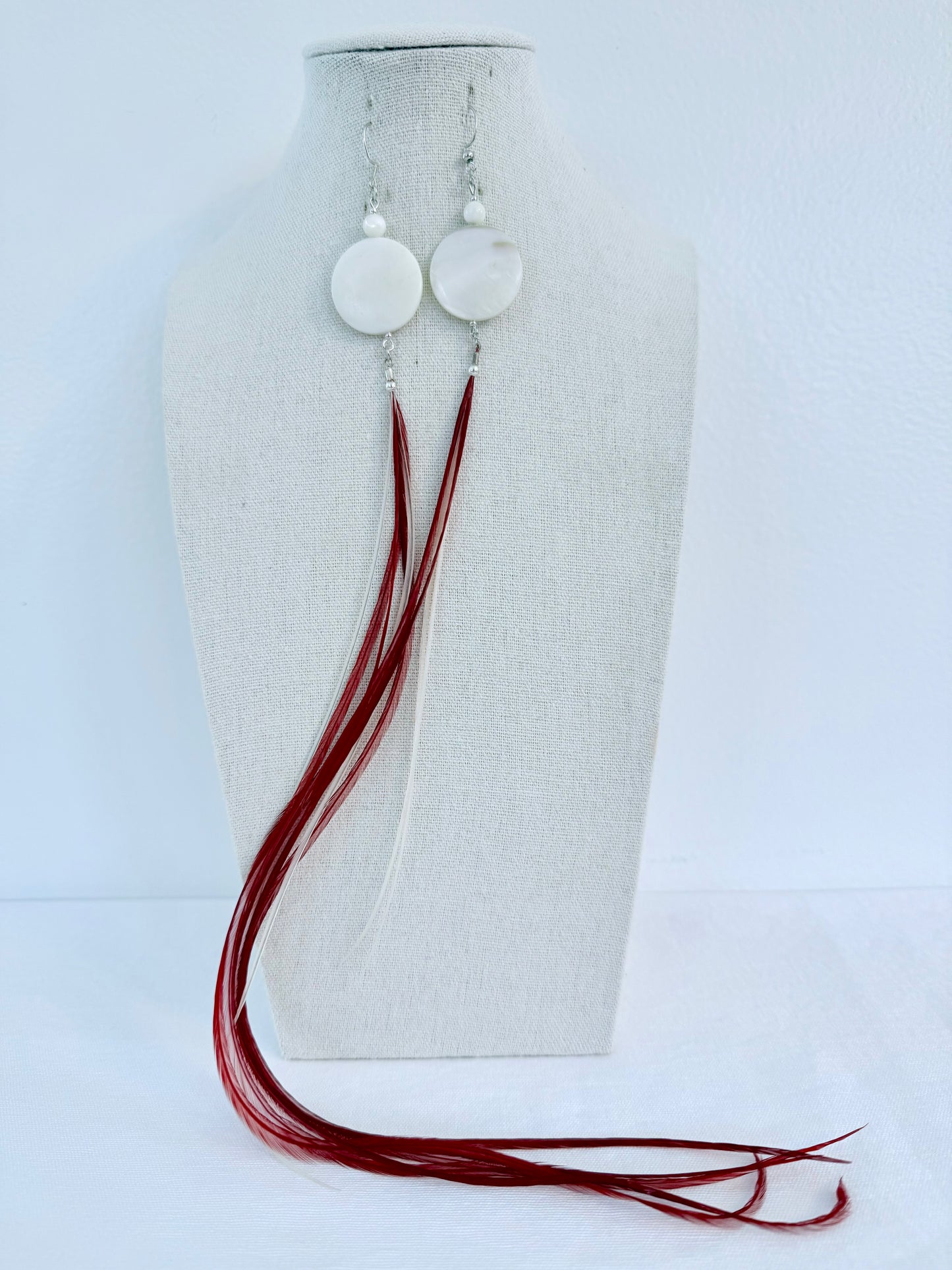 The Yin Feather + Stones Earring Set