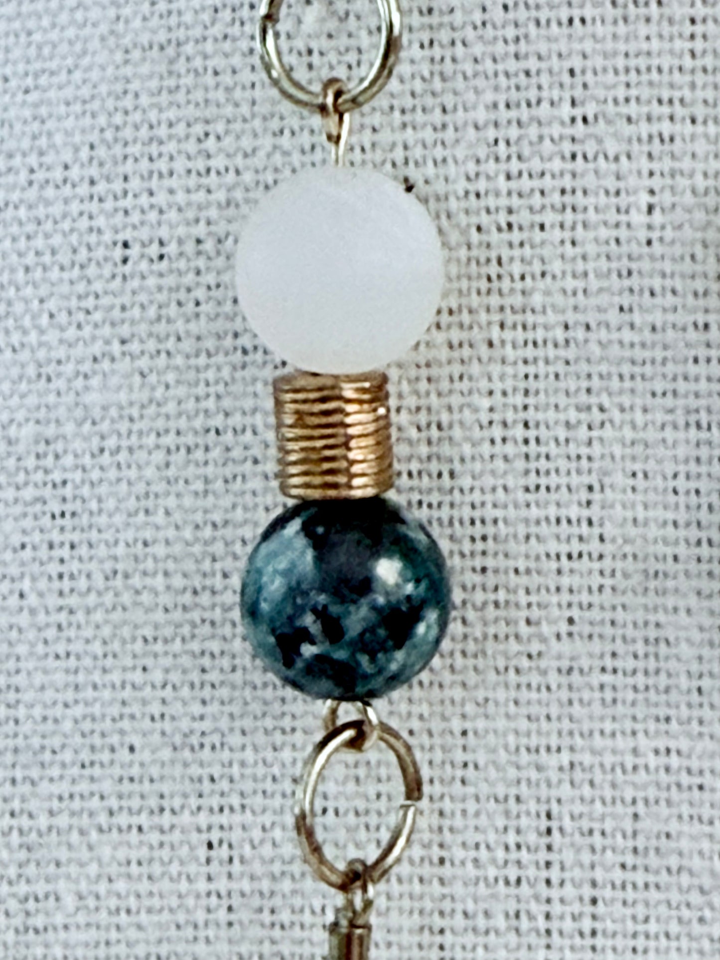 The Hera Feather & Stone Earring Set