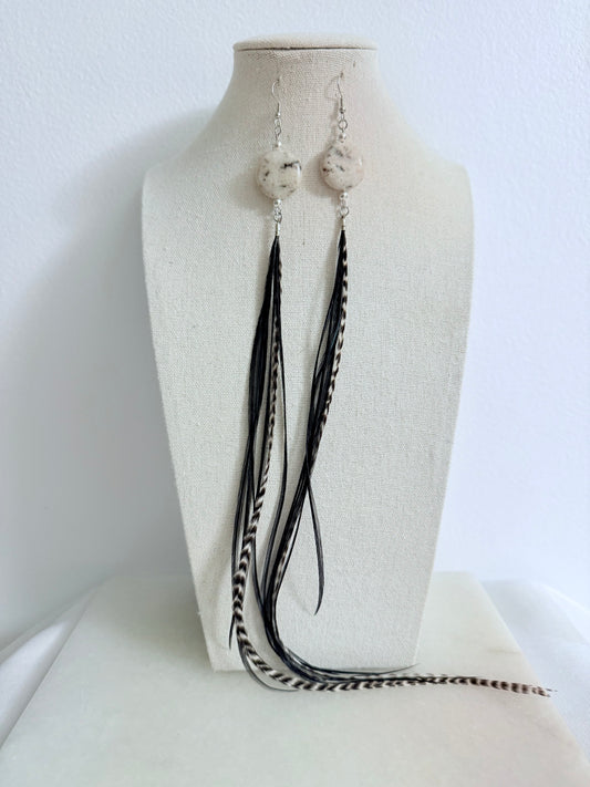 The Luna Feathers & Stones Earring Set