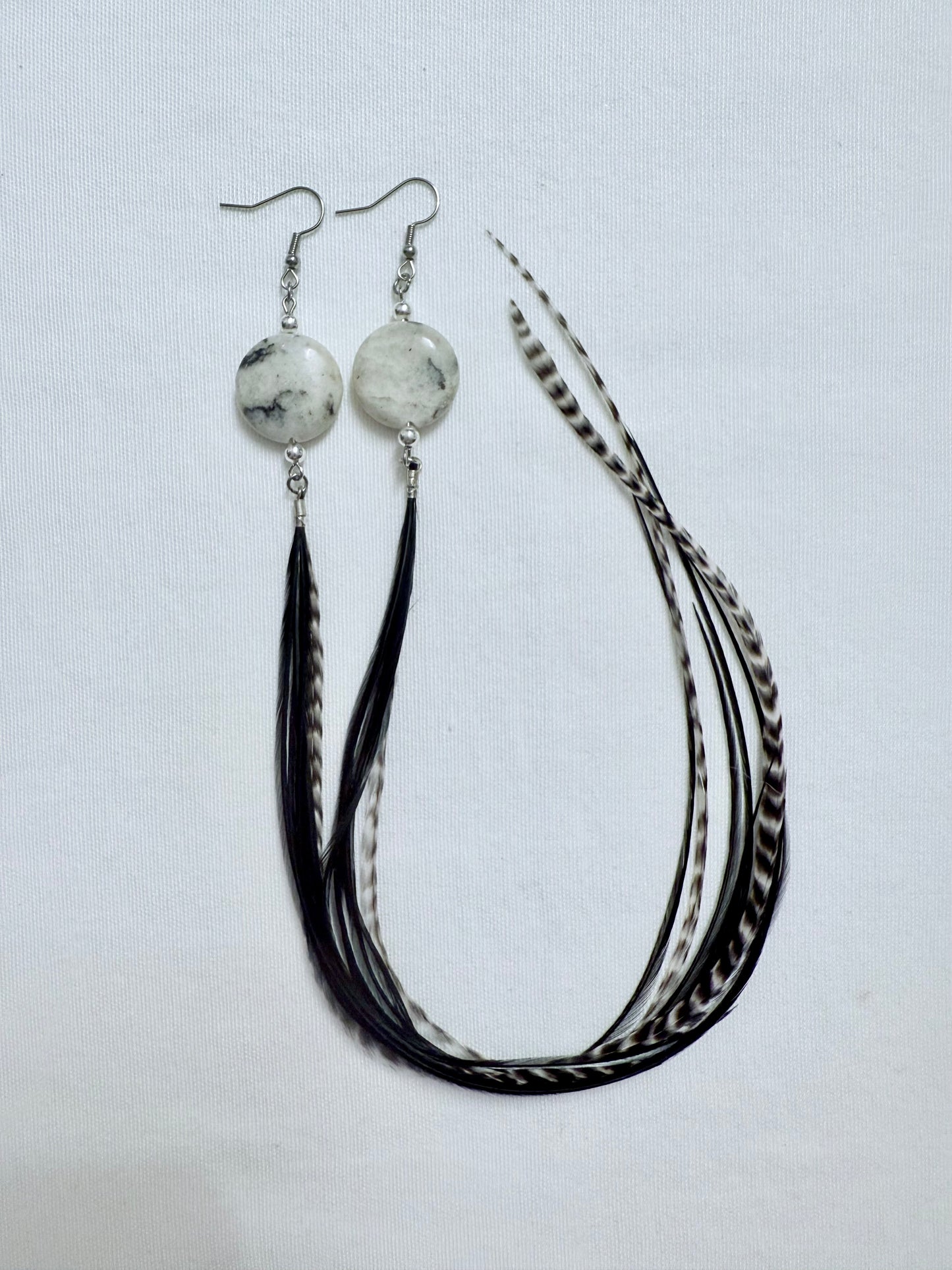 The Luna Feathers & Stones Earring Set