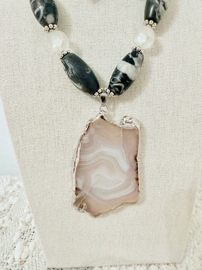 The Nephele Pendant Necklace and Earring Set