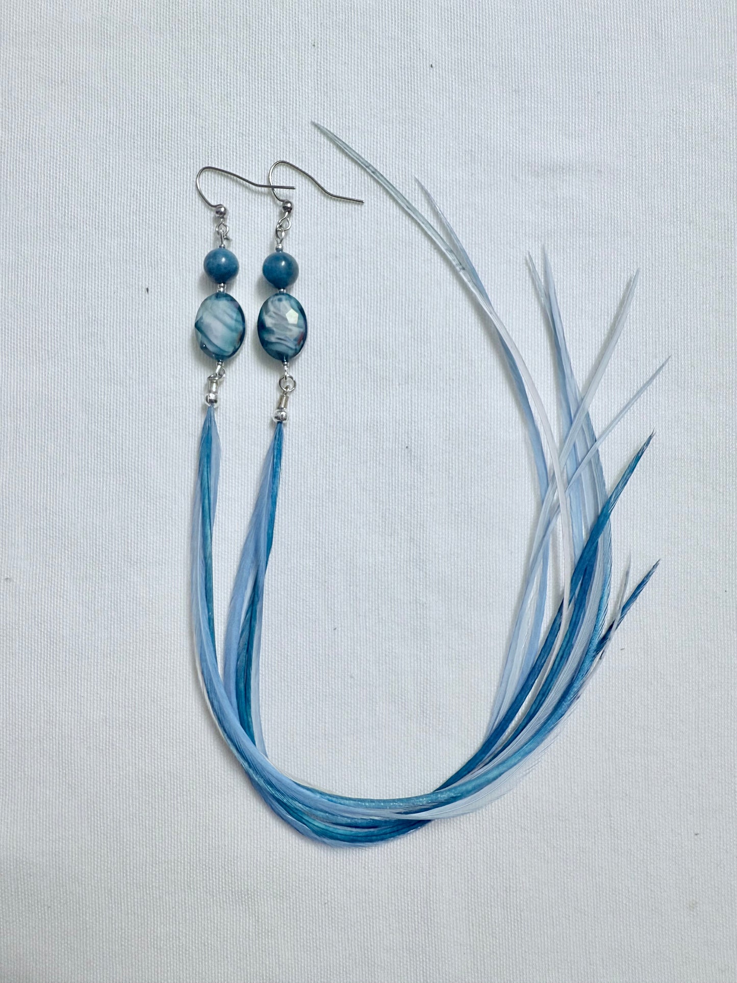 The Tethys Feather & Stones Earring Set