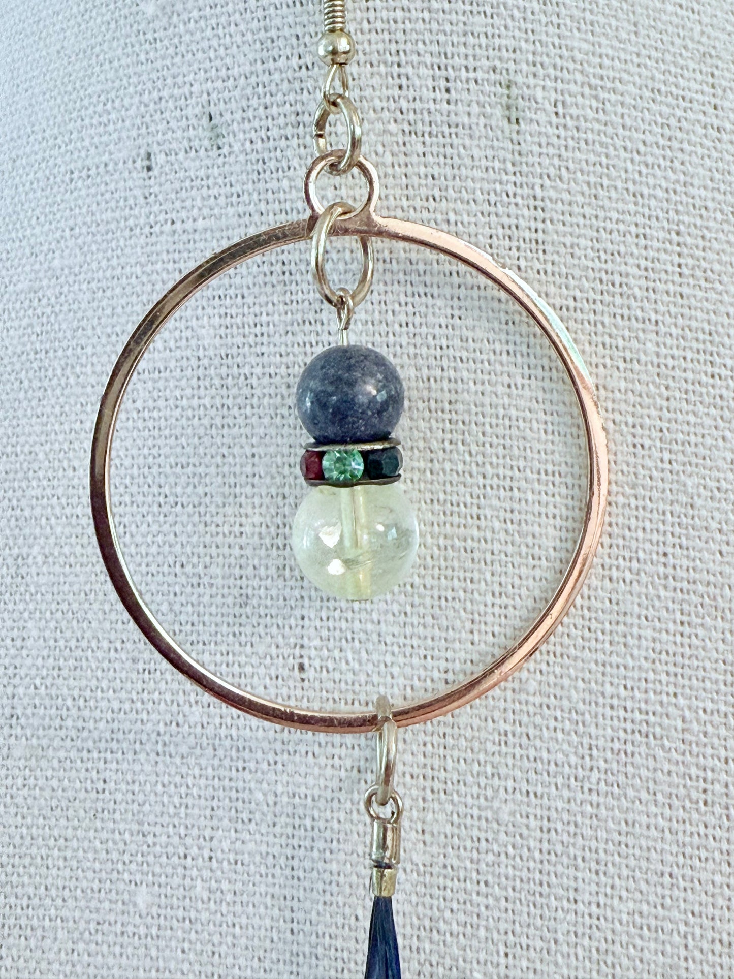 The Tirzah Feather & Stone Earring Set