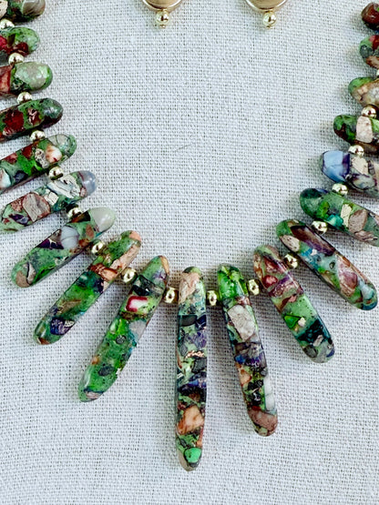 The Aranyani Bib Necklace and Earring Set