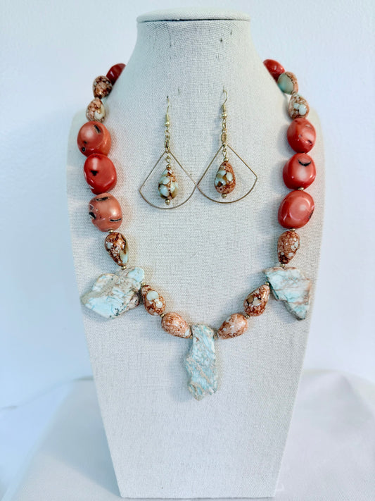 The Calypso Bib Necklace and Earring Set