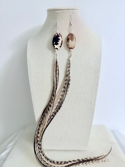 The Epona Feather & Stones Earring Set