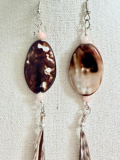 The Epona Feather & Stones Earring Set