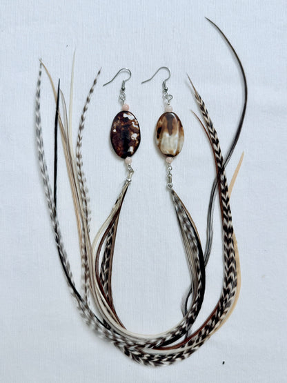 The Epona Feather & Stones Earring Set
