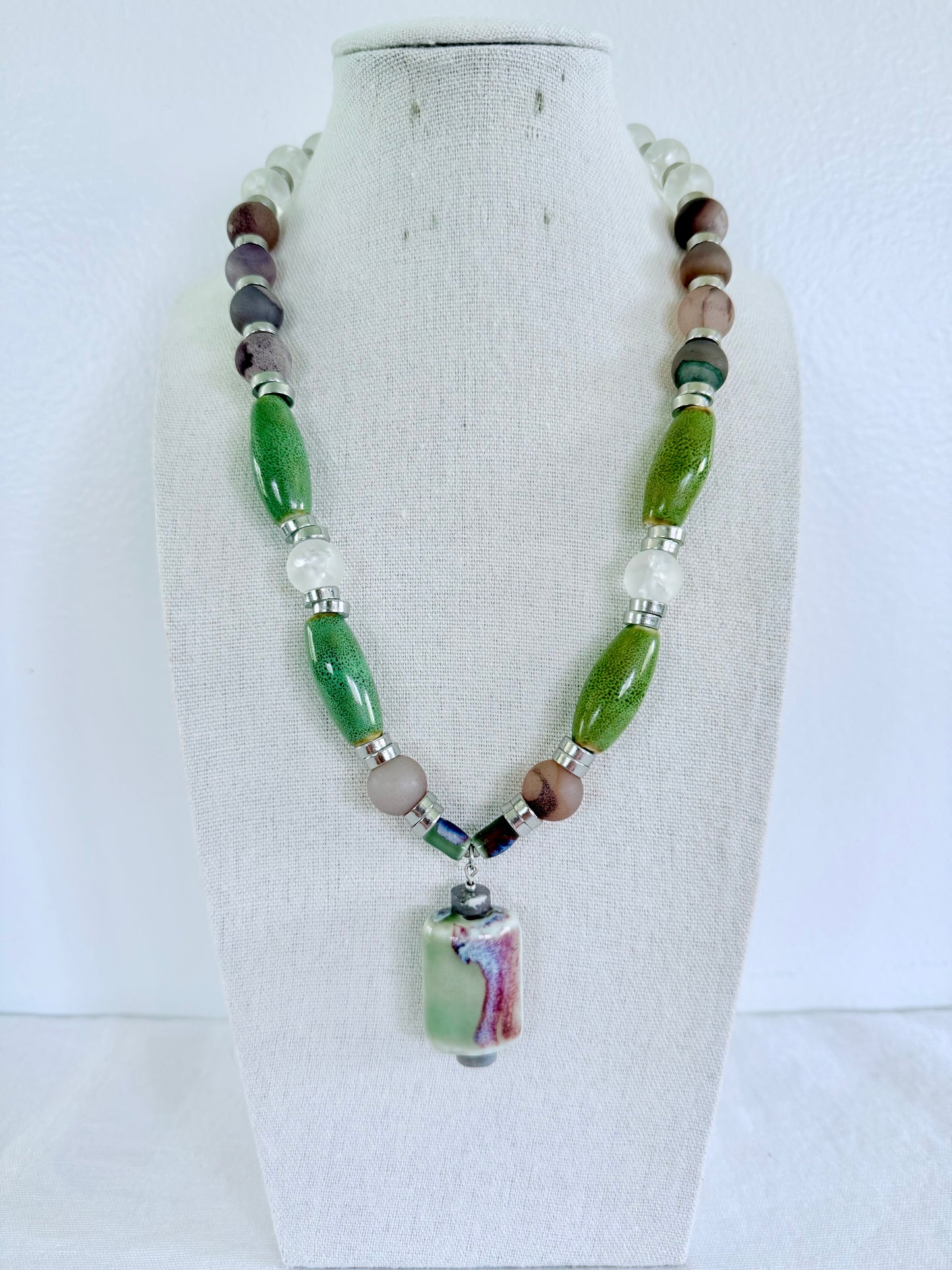 The Iris Pendant Necklace and Earring Set