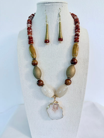 The Judith Pendant Necklace and Earring Set