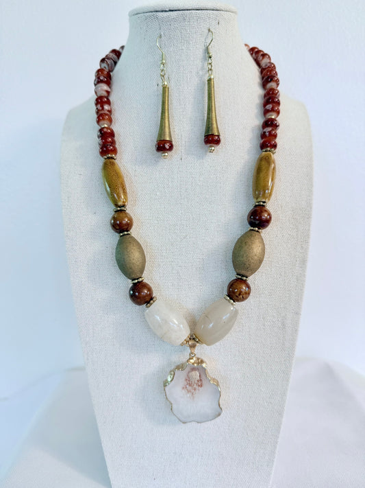 The Judith Pendant Necklace and Earring Set
