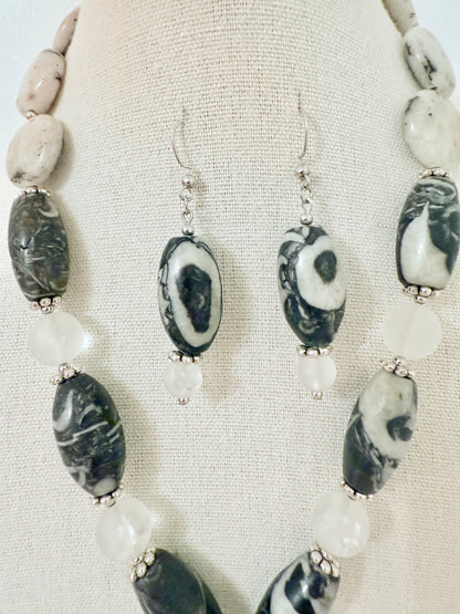 The Nephele Pendant Necklace and Earring Set