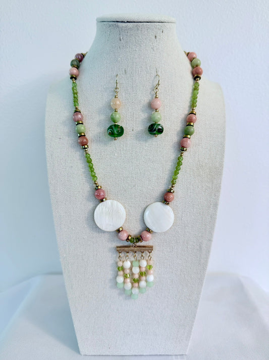 The Ophelia Pendant Necklace and Earring Set