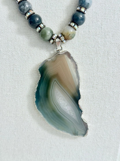 The Verdantia Pendant Necklace and Earring Set