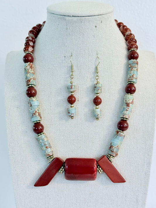 The Wadjet Choker and Earring Set